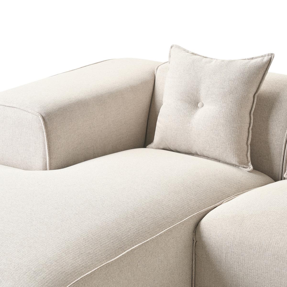 ECKSOFA 3-Sitzer Stoff Hellbeige rechtsseitig Dolva - Beige, Textil (294/170cm) - Beliani