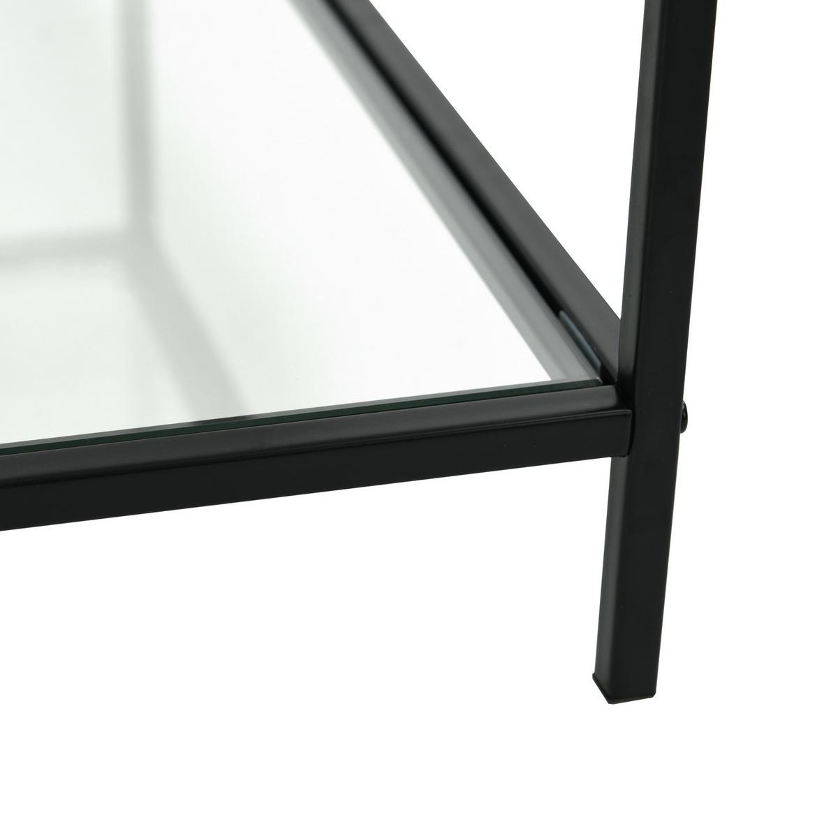 COUCHTISCH Glasplatte kratzfest & Metallgestell stabil 80X80cm - Schwarz, Glas/Metall (80/80/42cm) - Urban Meuble