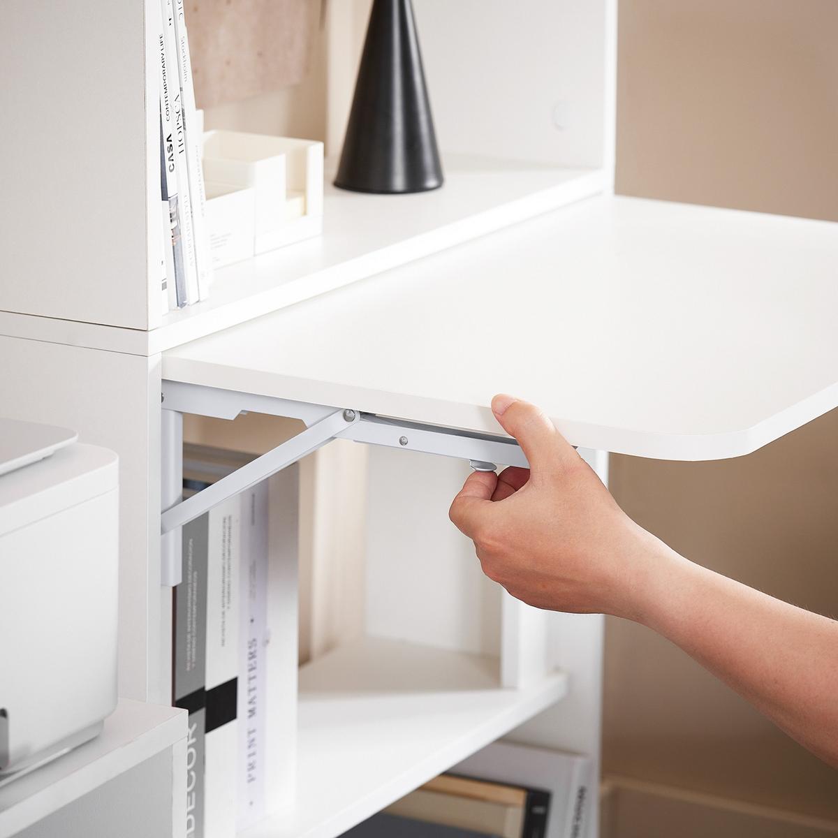 SCHREIBTISCH Klappbar, Weiß 64x145x58cm - Weiß, Holzwerkstoff (58/64/145cm) - SoBuy