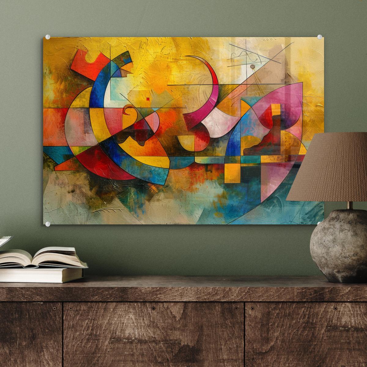 ACRYLGLASBILD Kunst - Abstrakt - Modern Wanddeko 60x40 cm - Gelb, Glas (60/40cm) - MuchoWow