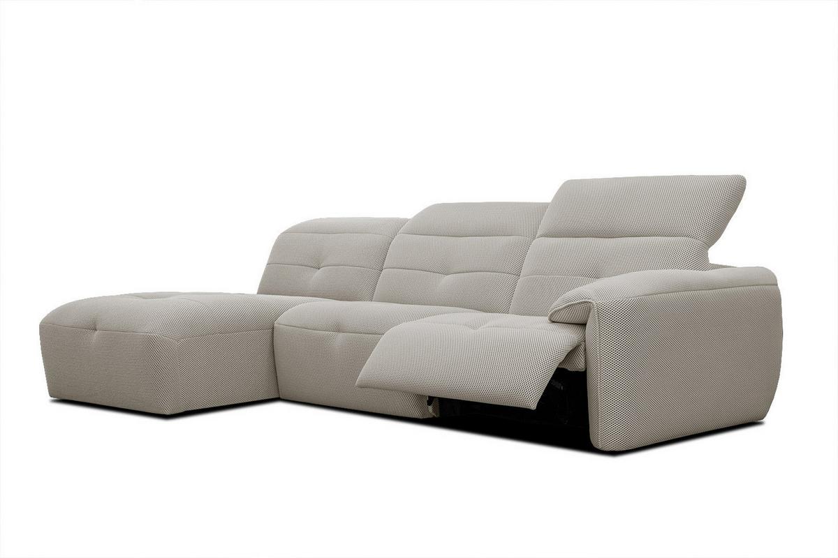 ECKSOFA TRENTO 4-Sitzer mit 1 Relaxfunktion, beige - Beige/Schwarz, Holzwerkstoff/Kunststoff (165/262cm) - Wozimo