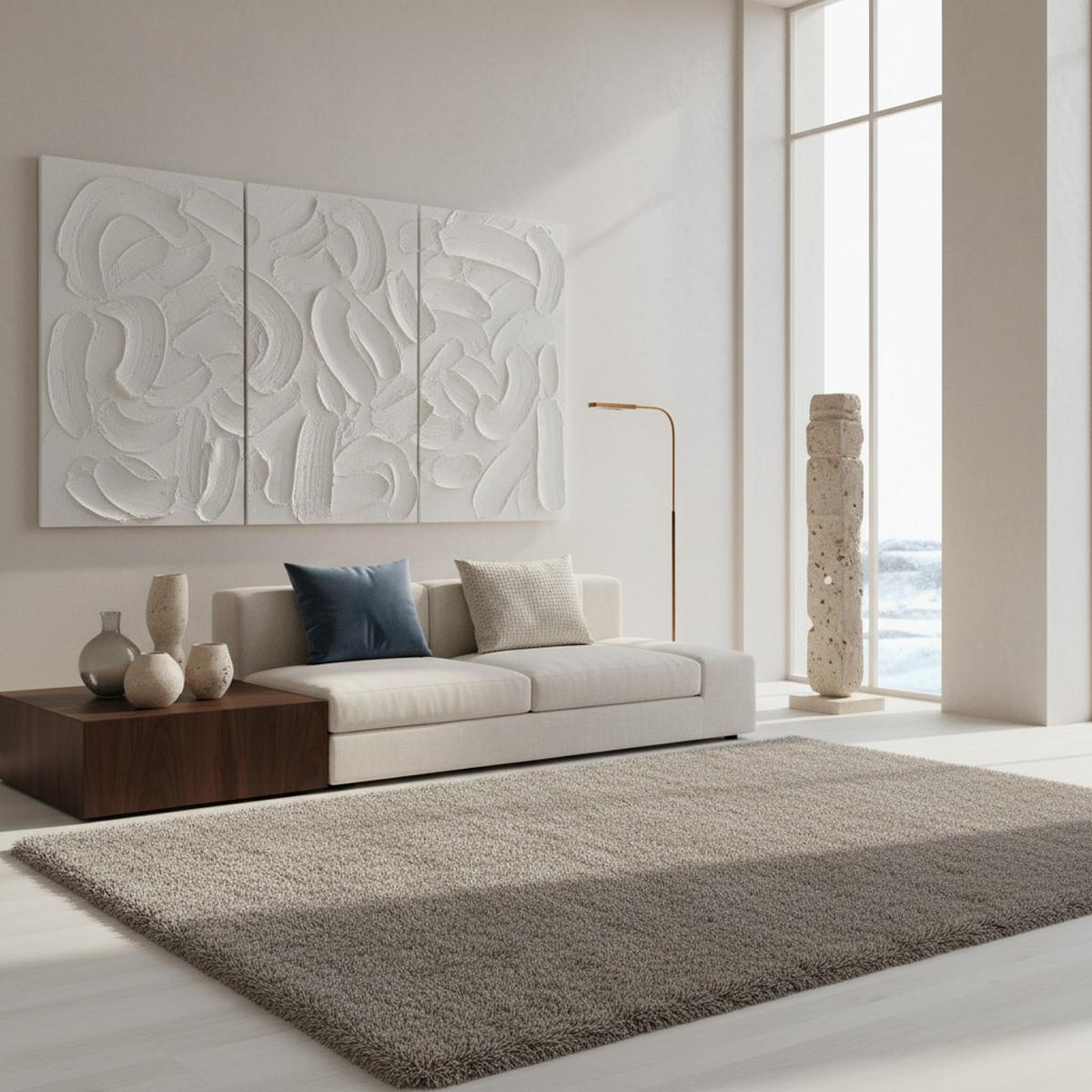 HOCHFLORTEPPICH SALZACH, einfarbig, aus Polypropylen, Beige, 200 x 290 cm - Beige, Textil (290/200cm) - KADIMA DESIGN