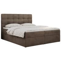 BOXBETT ERNI 160/200 - Braun Velvet - H4 - Braun, Holz/Textil (160/200cm) - MKS
