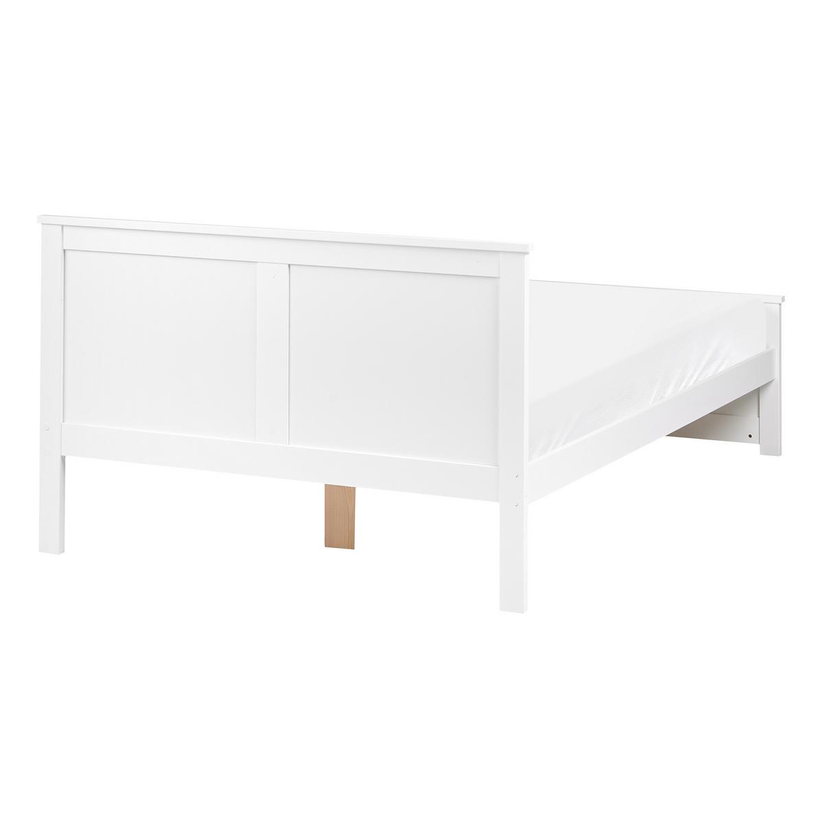 BETT mit Lattenrost 120/200 Kiefernholz Weiß Sabran - Weiß, Holz (120/200cm) - Beliani