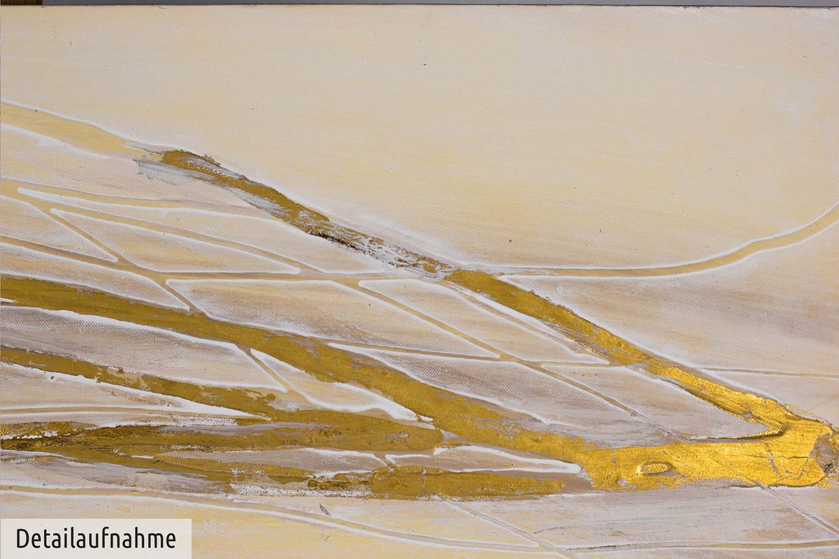 ACRYLBILD HANDGEMALT 80/80 cm - Goldfarben, Holz/Textil (80/80cm) - KUNSTLOFT