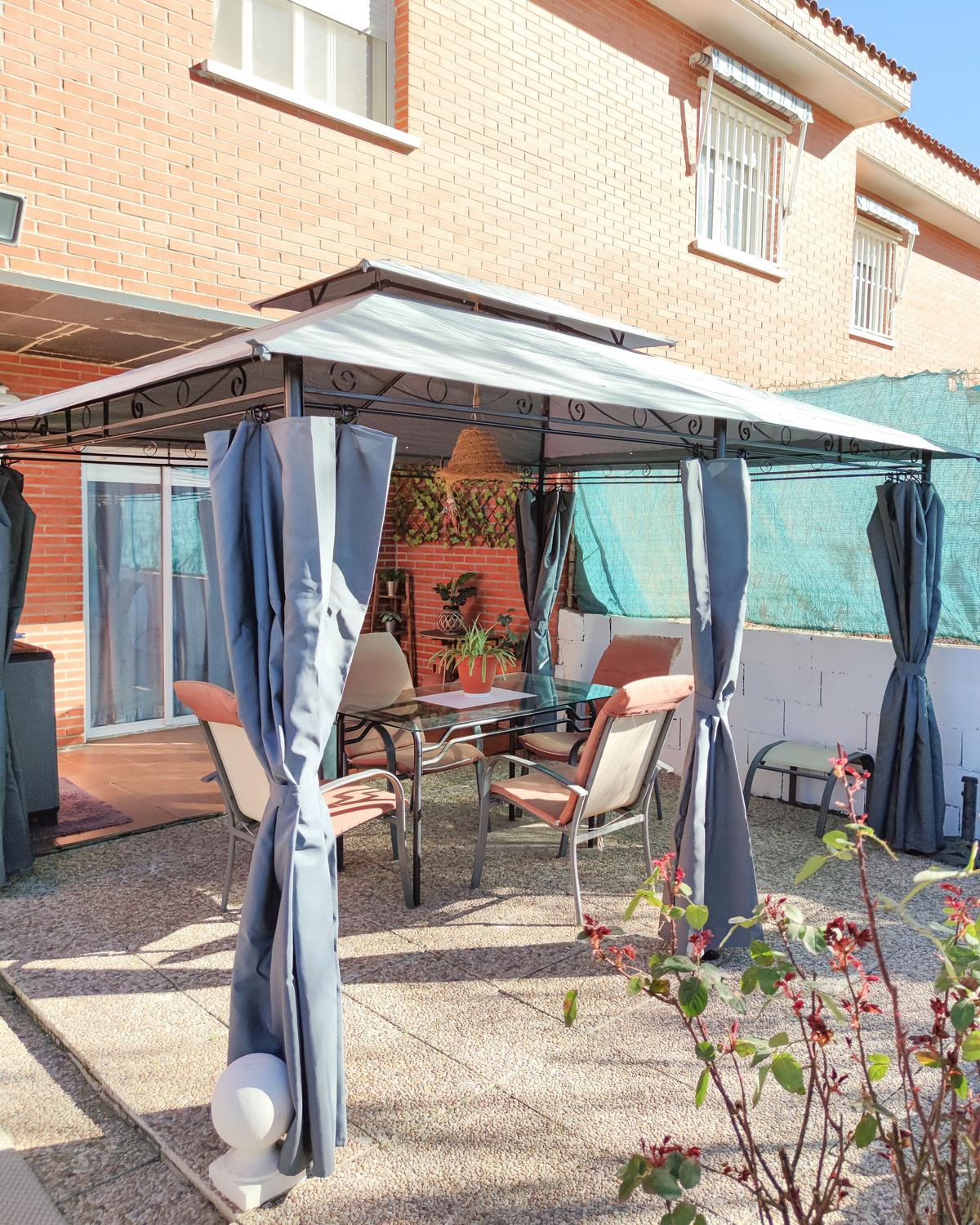 PAVILLON Stahl graphitgrau 300/400 cm Colos - Schwarz/Grau, Metall (400/300/300cm) - Beliani