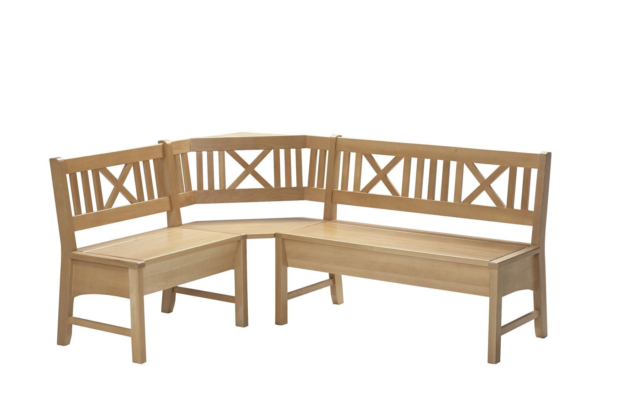ECKBANK Deborah 135 x 177 x 87 Massivholz Buche lackiert - Buchefarben, Holz (135/177cm) - 58aufmkessel
