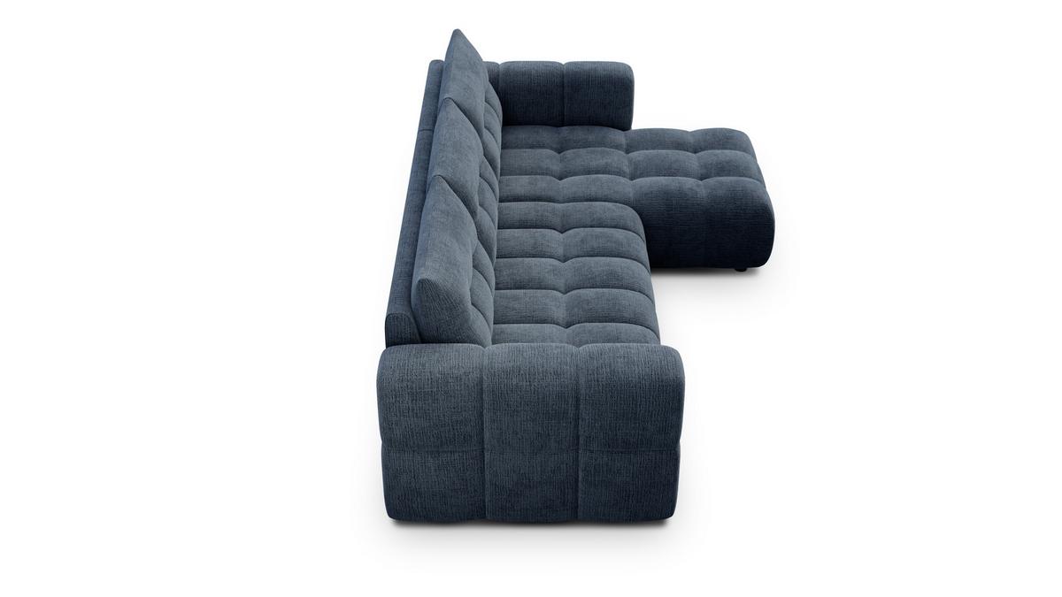 ECKSOFA CLOUDI 4-Sitzer rechts, marineblau - Blau/Schwarz, Holz/Textil (294/160cm) - Wozimo
