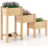 HOCHBEET Holz - Apfelbaumfarben, Holz (161/104/43cm) - COSTWAY