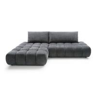 ECKSOFA GARDA Grau Chenille mit Schlaffunktion - Grau, Holz (280/131cm) - MASSENO