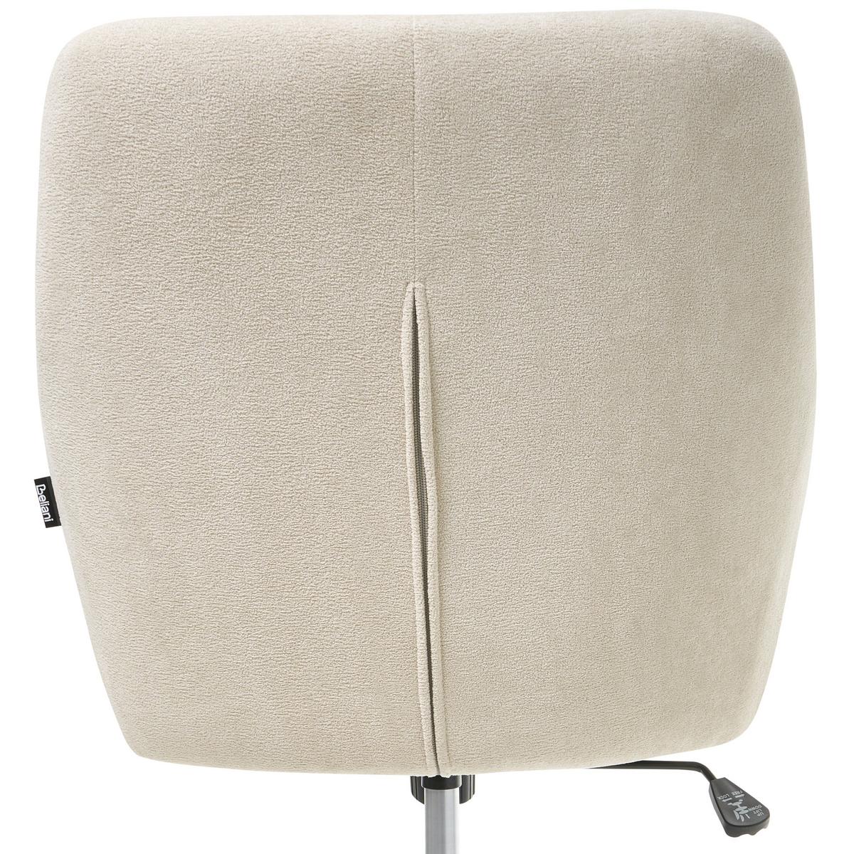 SCHREIBTISCHSTUHL Samtstoff Hellbeige Palmdale - Beige, Textil (58/87/61cm) - Beliani