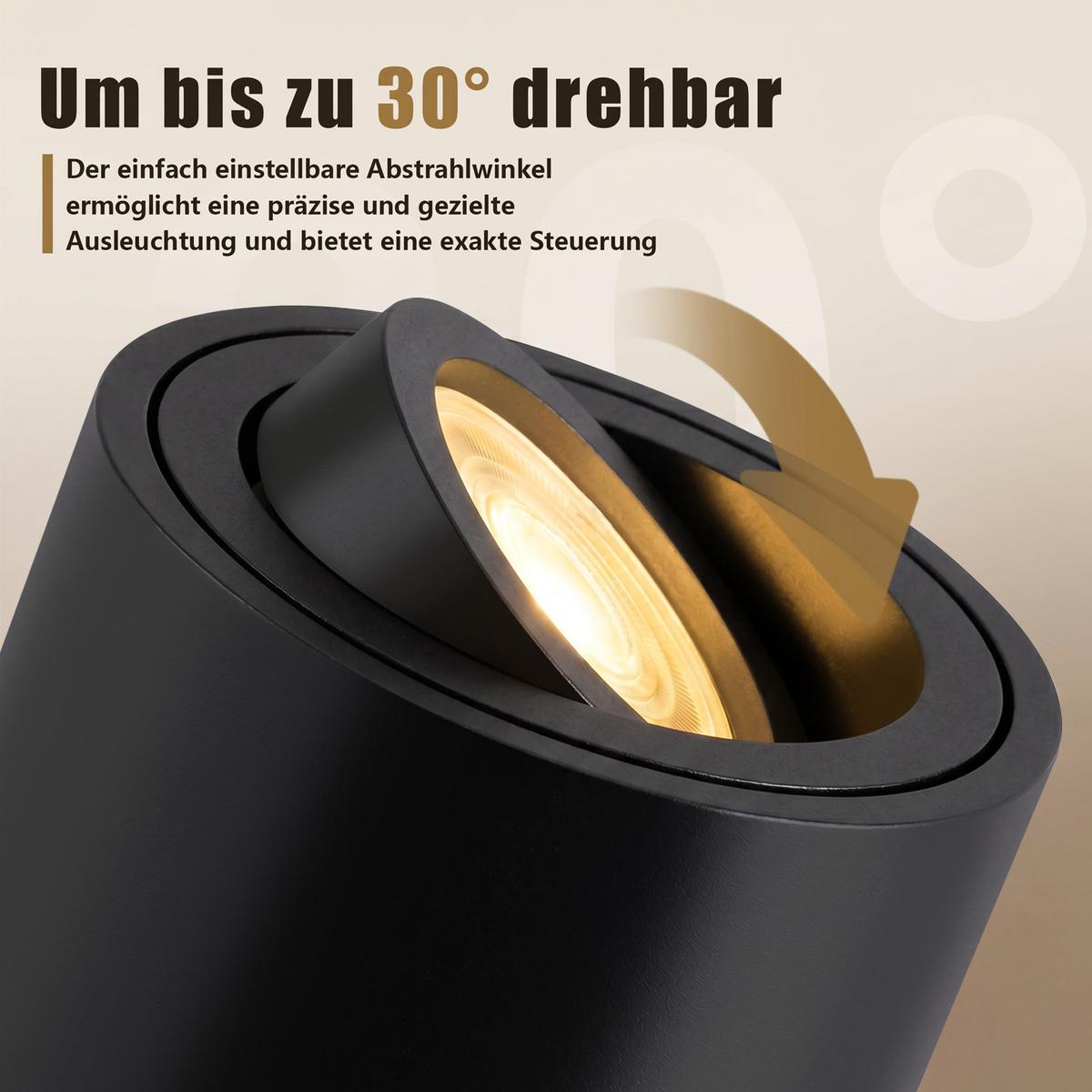 LED DECKENLEUCHTE Rrelis 8.2/8.2/5.7 cm - Schwarz, Metall (8.2/8.2/5.7cm) - ZMH