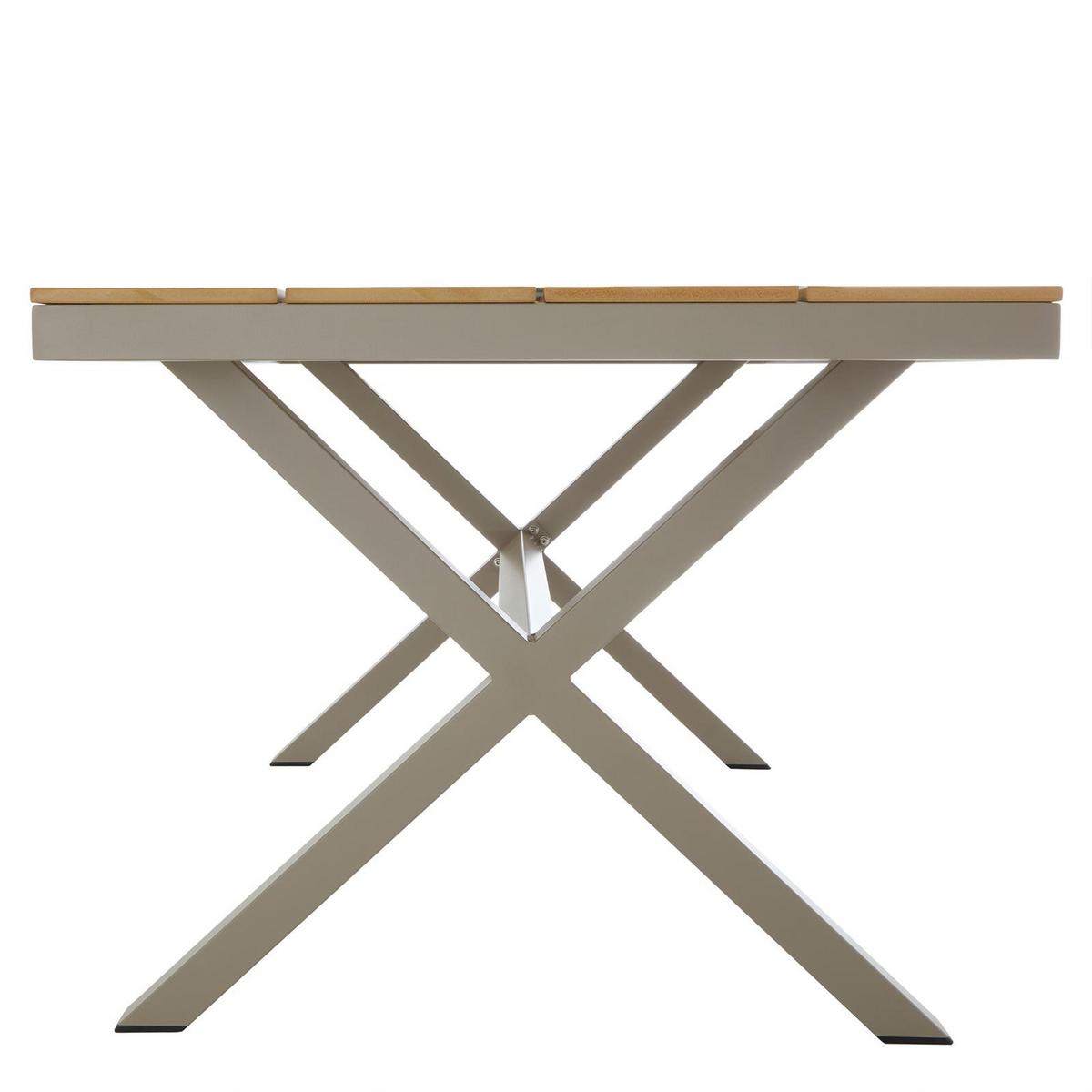 GARTENTISCH WINDY grau/braun - Braun/Grau, Metall (90/160/75cm) - IDIMEX