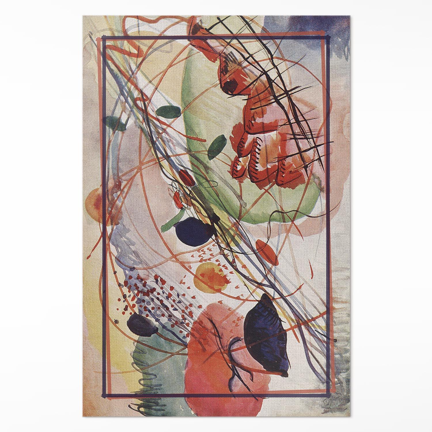 TEPPICH 80x120 cm Buntes Aquarell nach Wassily Kandinsky - Multicolor, Kunststoff (80/120cm) - Wallfluent