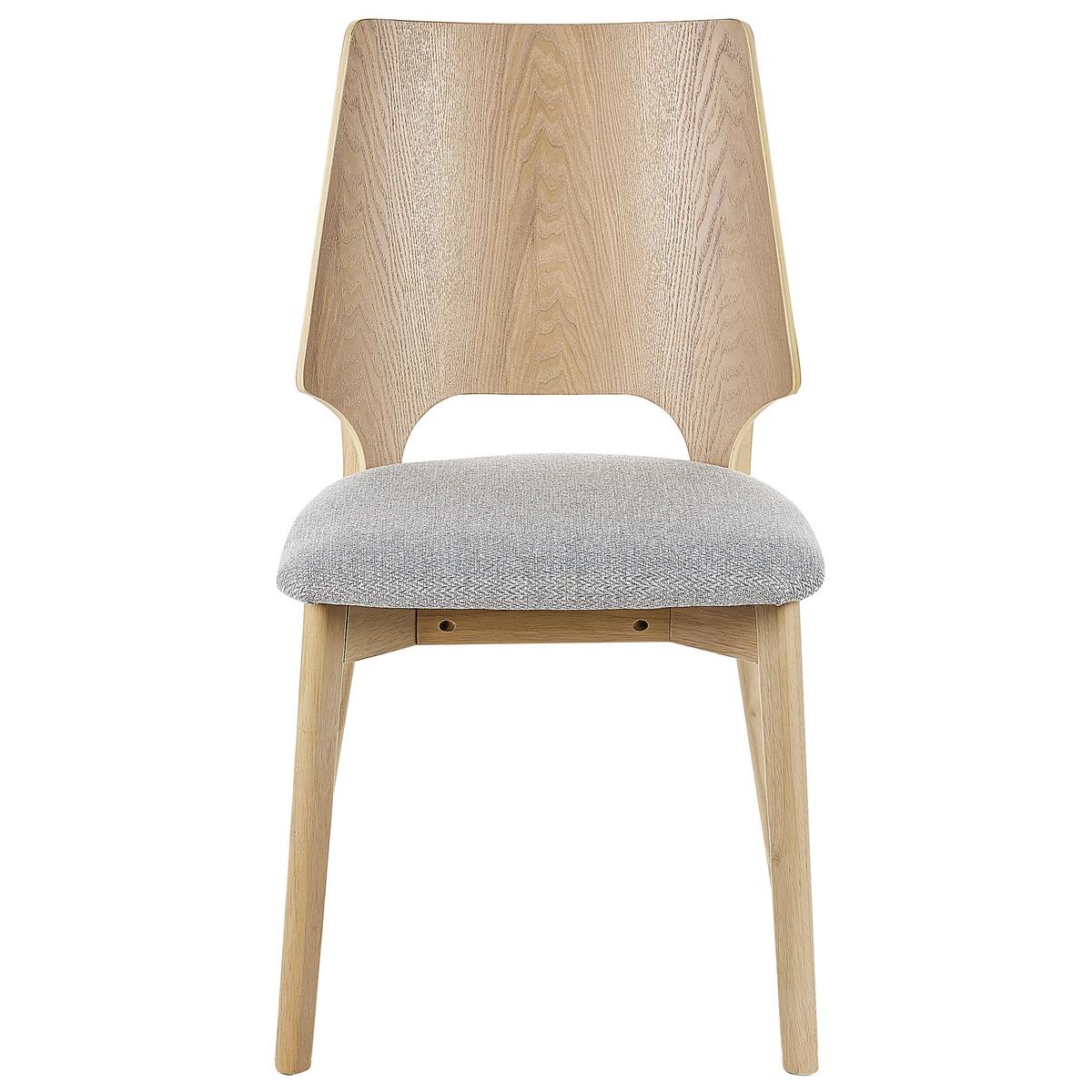 ESSZIMMERSTUHL 2er-Set Holzwerkstoff Heller Holzfarbton/Hellgrau Abee - Hellbraun, Holz/Textil (47/88/46cm) - Beliani