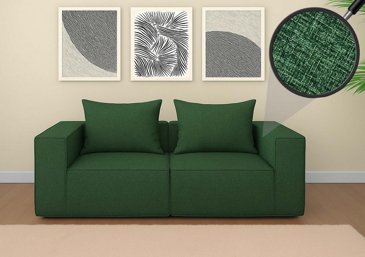 2ER-SOFA Grün - Grün, Textil (194/63/97cm) - MCW