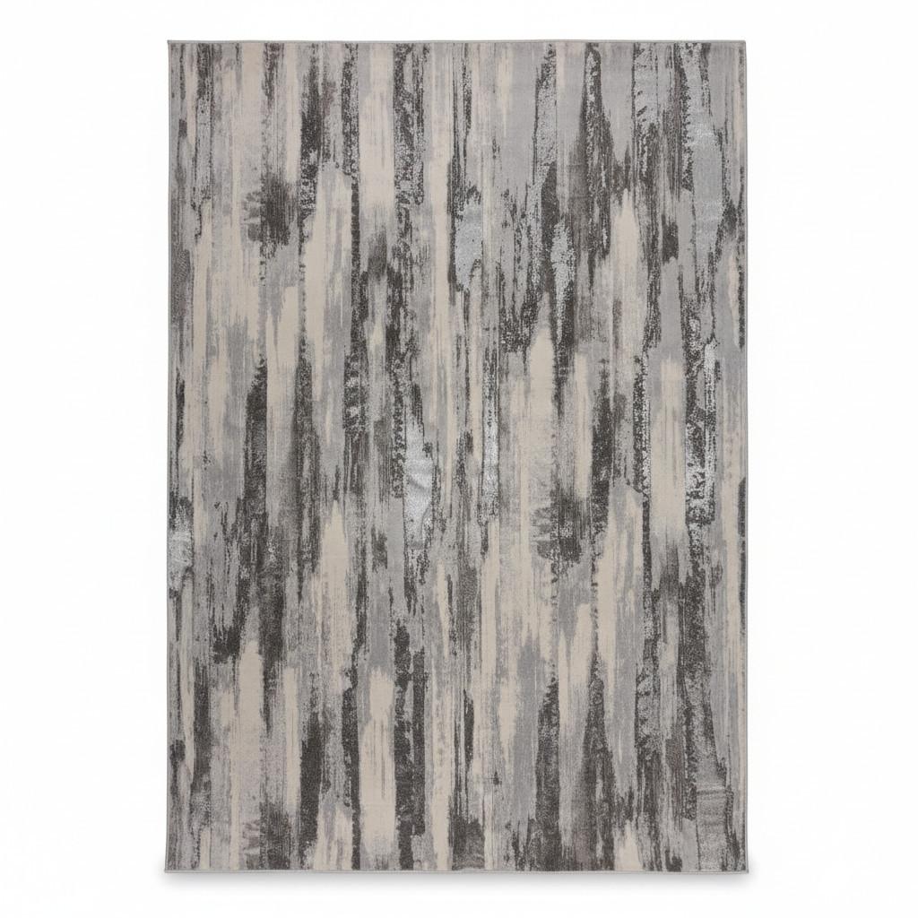 TEPPICH ZENNOR, abstrakt, Silber, 80 x 150 cm - Silberfarben, Textil (80/150cm) - KADIMA DESIGN