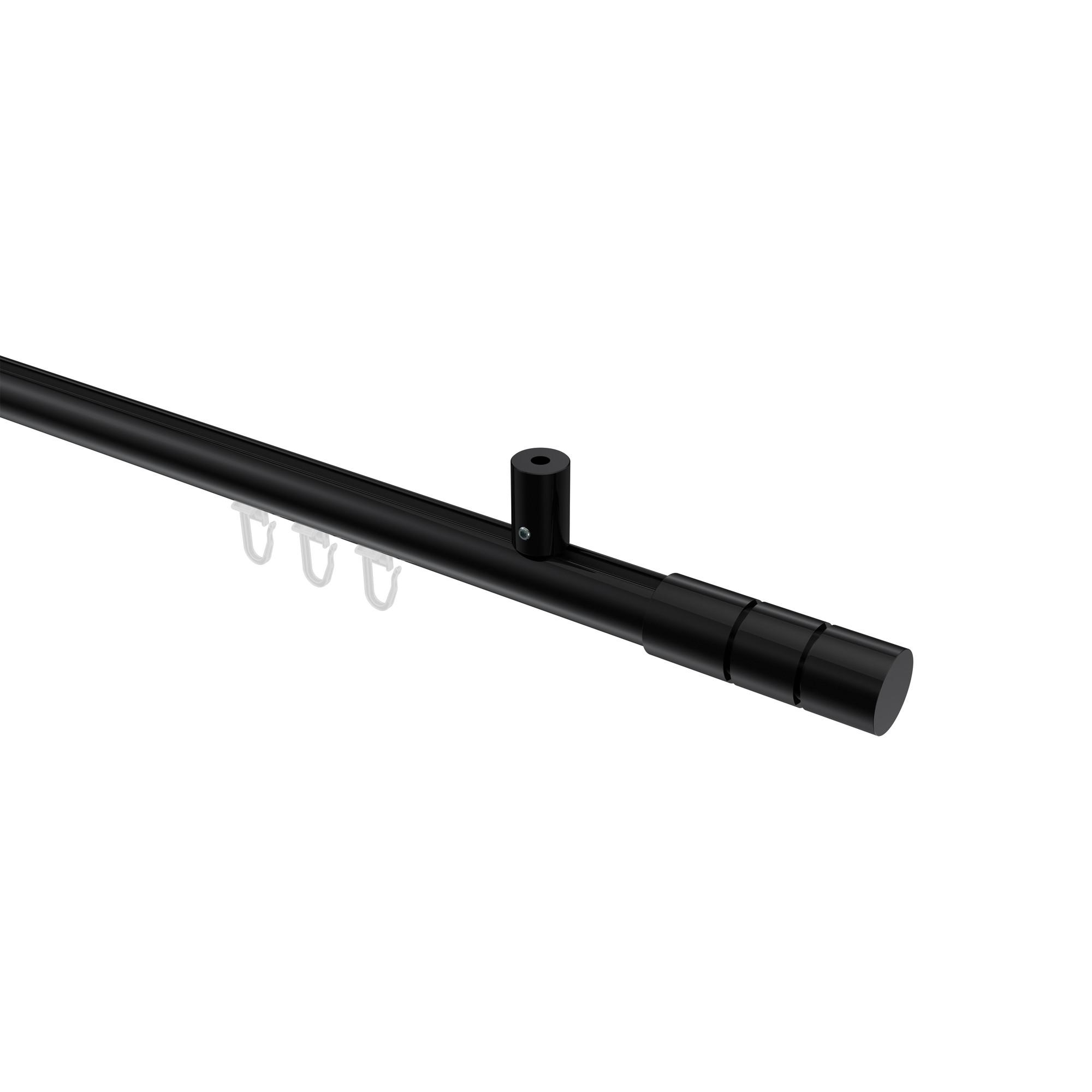 GARDINENSTANGE INNENLAUF Sonius Elanto 200 cm, 1-läufig, 20 mm Ø Schwarz - Schwarz, Metall (200cm) - INTERDECO