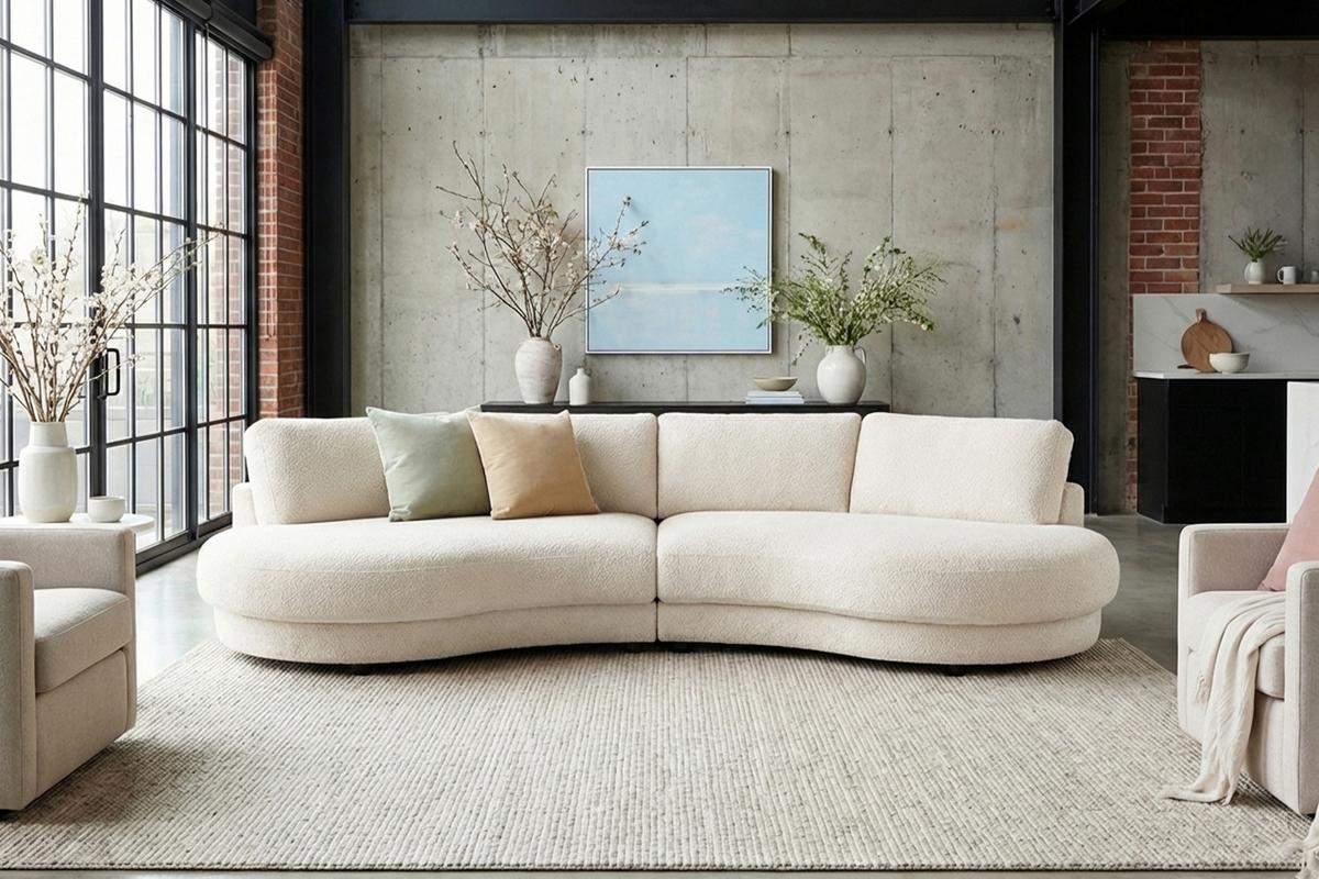 BIG SOFA PADANA Weiß Flachgewebe - Schwarz/Weiß, Kunststoff/Textil (410/86/166cm) - KAWOLA