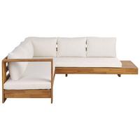 LOUNGE-SET 5-Sitzer hellbraun linksseitig Marettimo - Hellbraun, Holz - Beliani