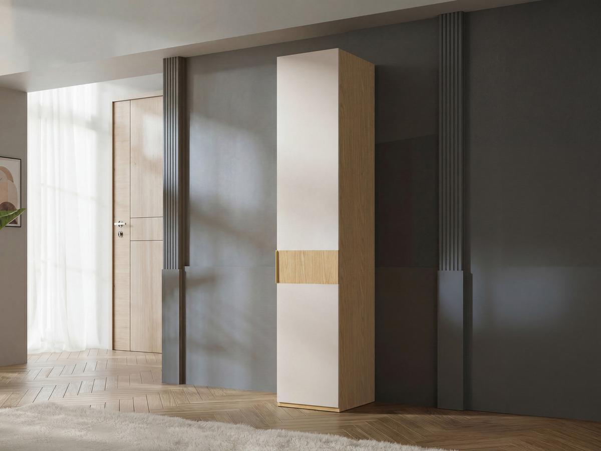 KLEIDERSCHRANK Soreno 45 L-R 1D, Seite: Rechts - Eichefarben/Beige, Holzwerkstoff/Kunststoff (45/237/60cm) - MIRJAN24