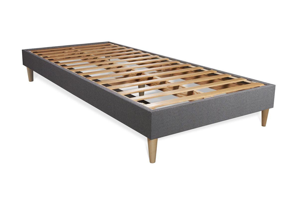 BETT Actimemo sleep Memory-Schaum 80 x 200 cm h1 - Kit Bettgestell Grau - Beige/Grau, Karton/Holz (80/200cm) - ACTISOM