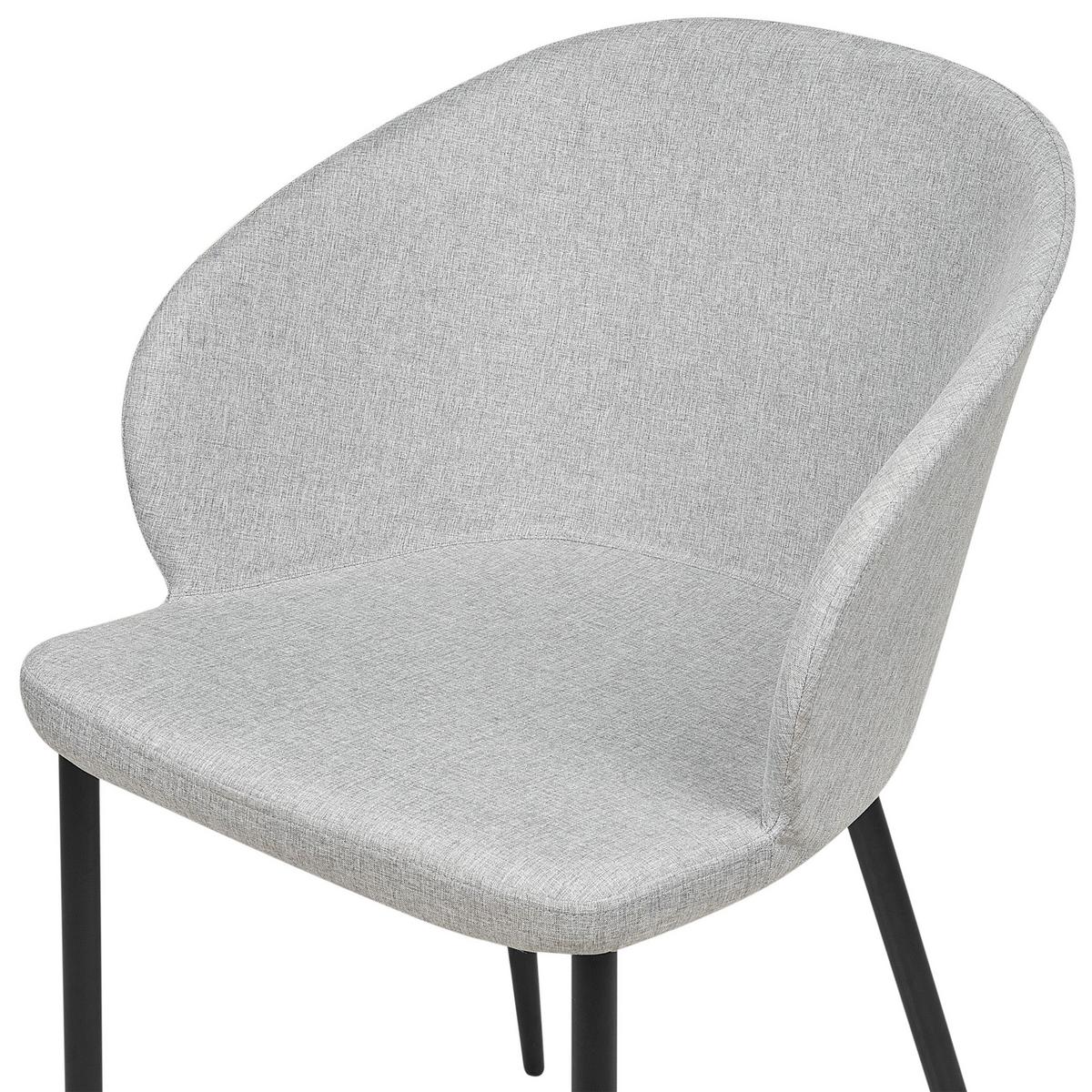 ESSZIMMERSTUHL 2er-Set hellgrau/schwarz Mason - Schwarz/Grau, Textil (45/82/45cm) - Beliani