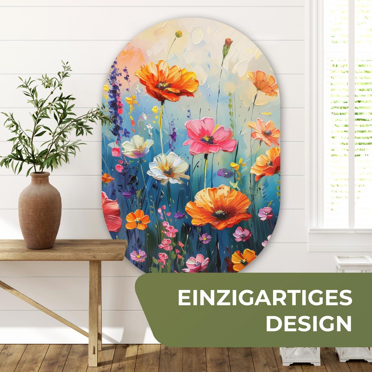 WANDBILD Blumen - Natur - Aquarell - Kunst Deko Groß 80x120 cm - Multicolor, Kunststoff (80/120cm) - MuchoWow