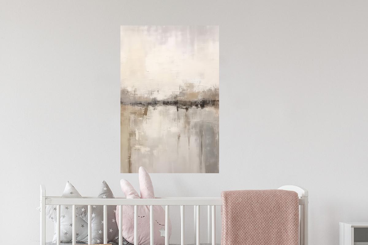 WANDTATTOO Moderne Kunst - Abstrakt - Beige Wandbild 40x60 cm - Beige, Kunststoff (40/60/0.1cm) - MuchoWow