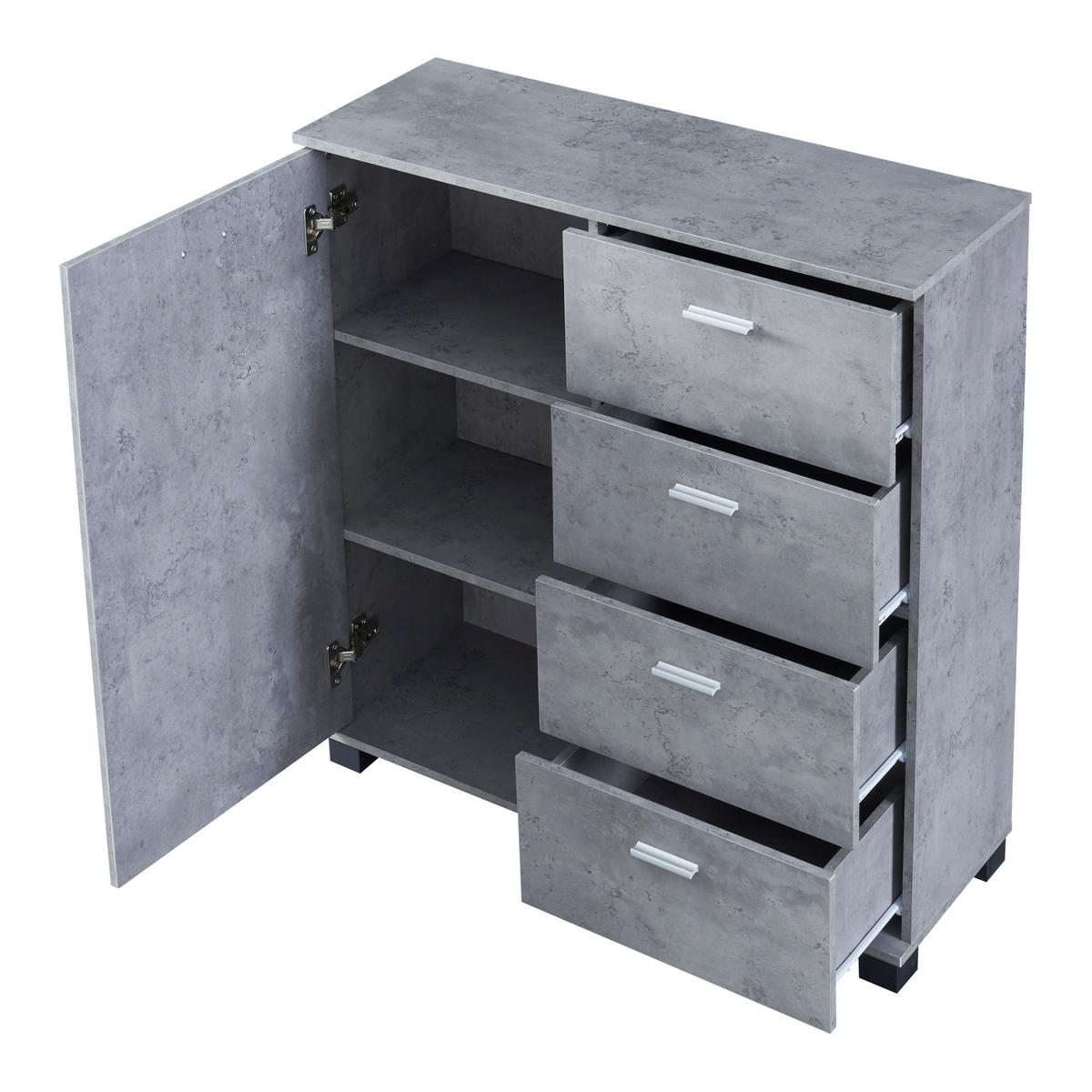 SIDEBOARD Döbritz - Grau, Holzwerkstoff (80/84/28cm) - [en.casa]