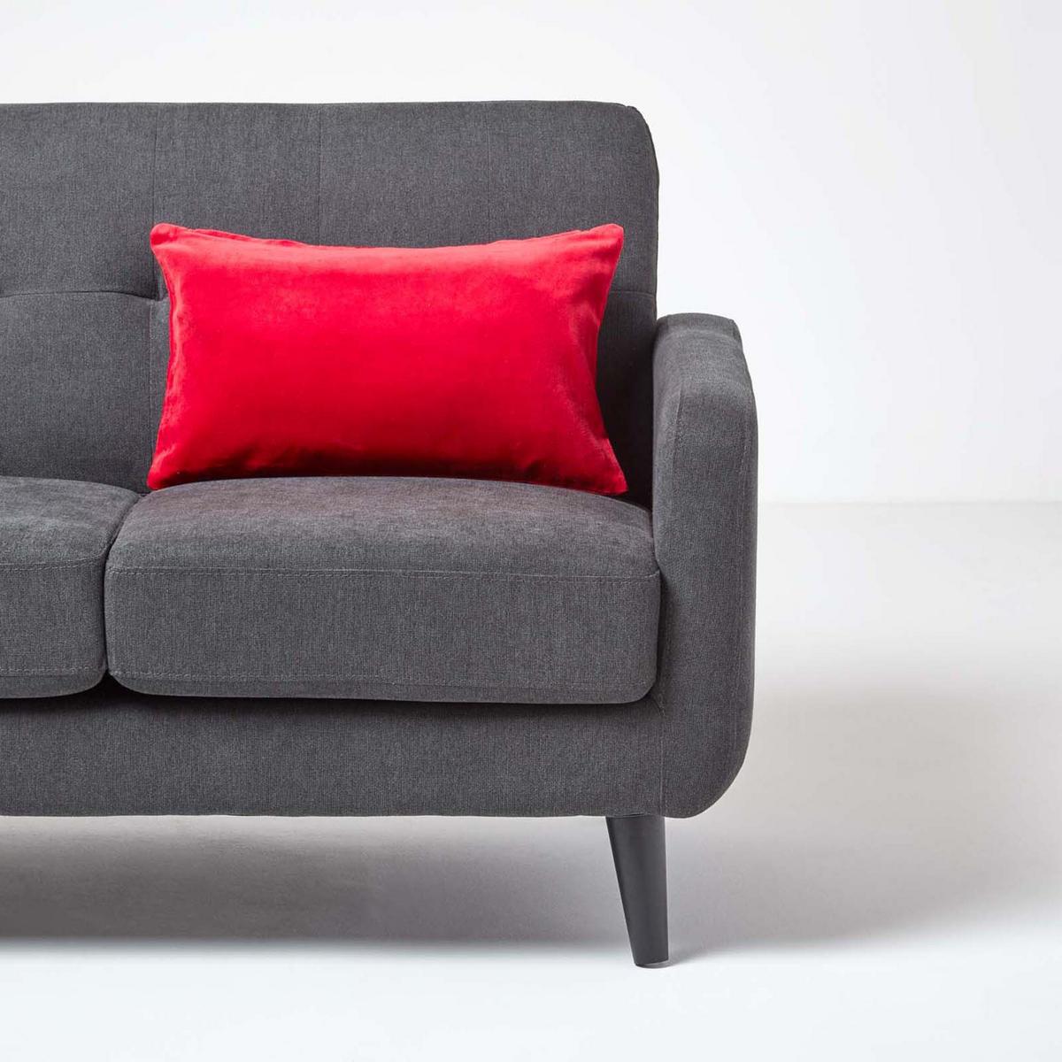 KISSENHÜLLE Baumwollsamt rot 30/50 cm - Rot, Textil (30/50cm) - Homescapes