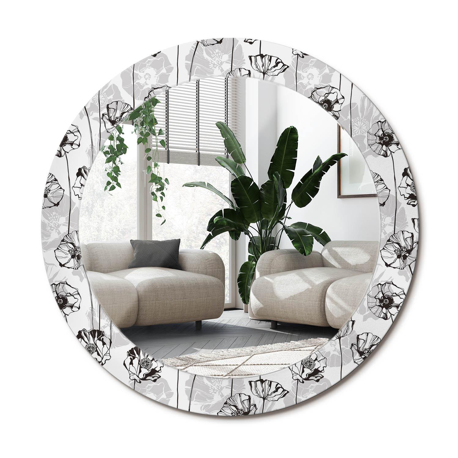SPIEGEL Rund Ø 70 cm mit Aufdruck - Weiß, Glas (70/70/0.4cm) - Wallfluent