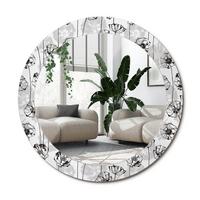 SPIEGEL Rund Ø 70 cm mit Aufdruck - Weiß, Glas (70/70/0.4cm) - Wallfluent