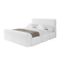 POLSTERBETT mit Bettkasten, Fußteil und Lattenrost, Boxbett ohne Matratze - ELVA-Z 180x200 Weiß - Weiß, Holzwerkstoff/Textil (180/200cm) - ALTDECOR