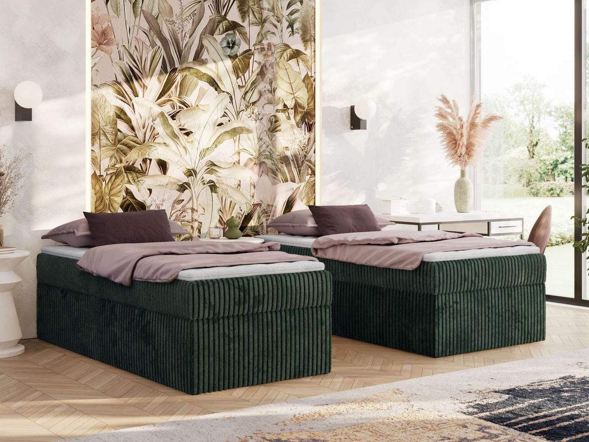 BOXBETT ZERO 90/200 - Dunkelgrün Cord - H4 - Topper T25 - Dunkelgrün, Textil (90/200cm) - MKS