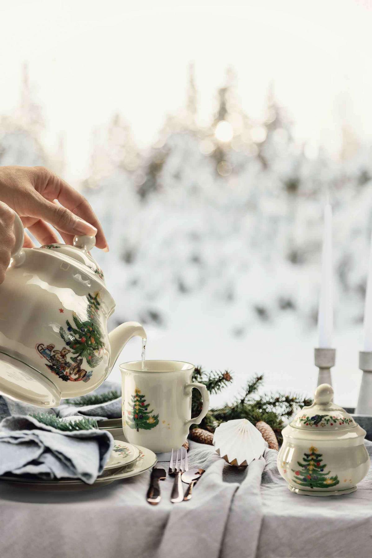 BECHER MIT HENKEL Marieluise Weihnachten weiß-grün 270 ml 6er Set - Weiß/Grün, Keramik (0.27L) - Seltmann Weiden
