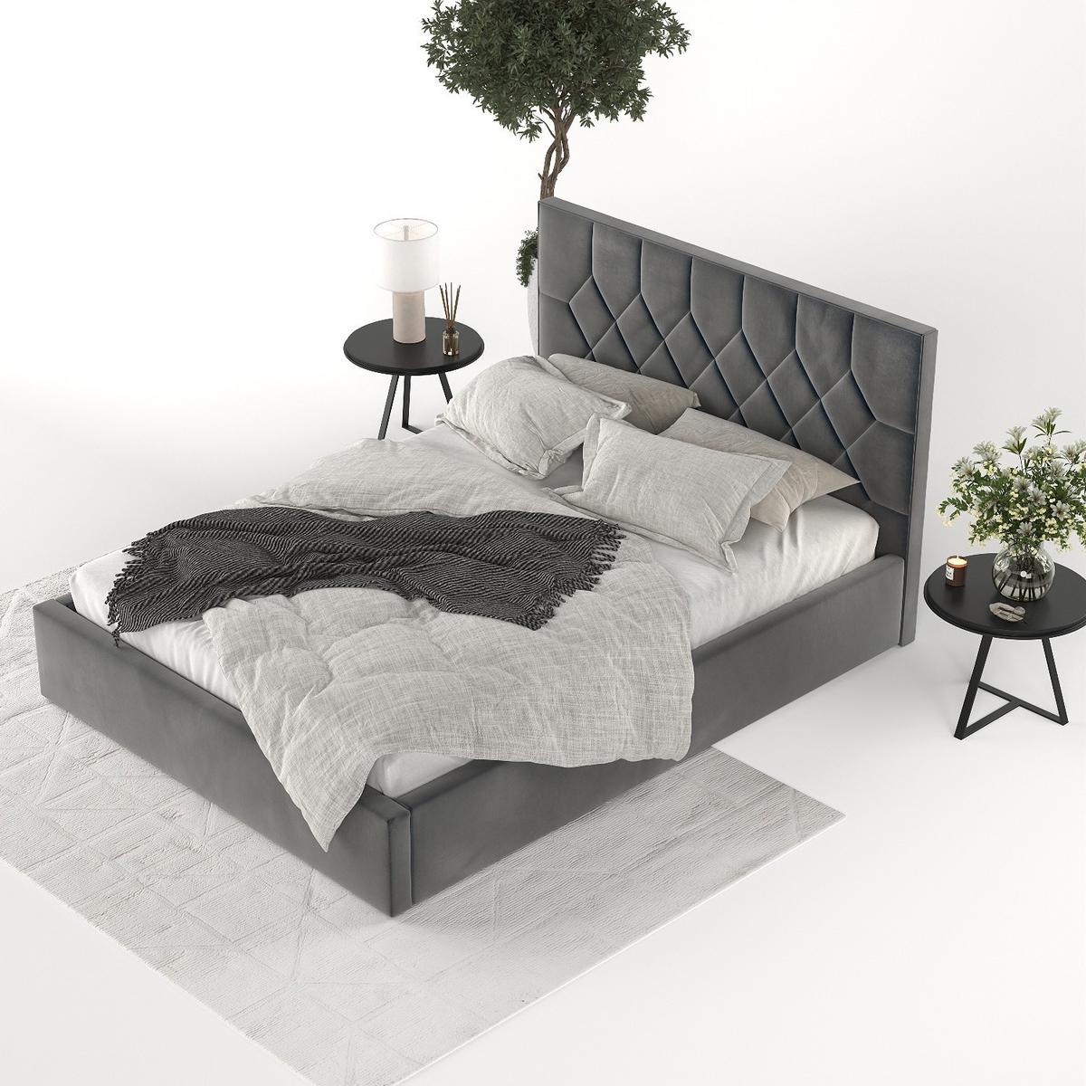 POLSTERBETT Brisa 140/200 cm Anthrazit im Paros Stoff - Anthrazit/Schwarz, Holz/Holzwerkstoff (140/200cm) - AltaBeds