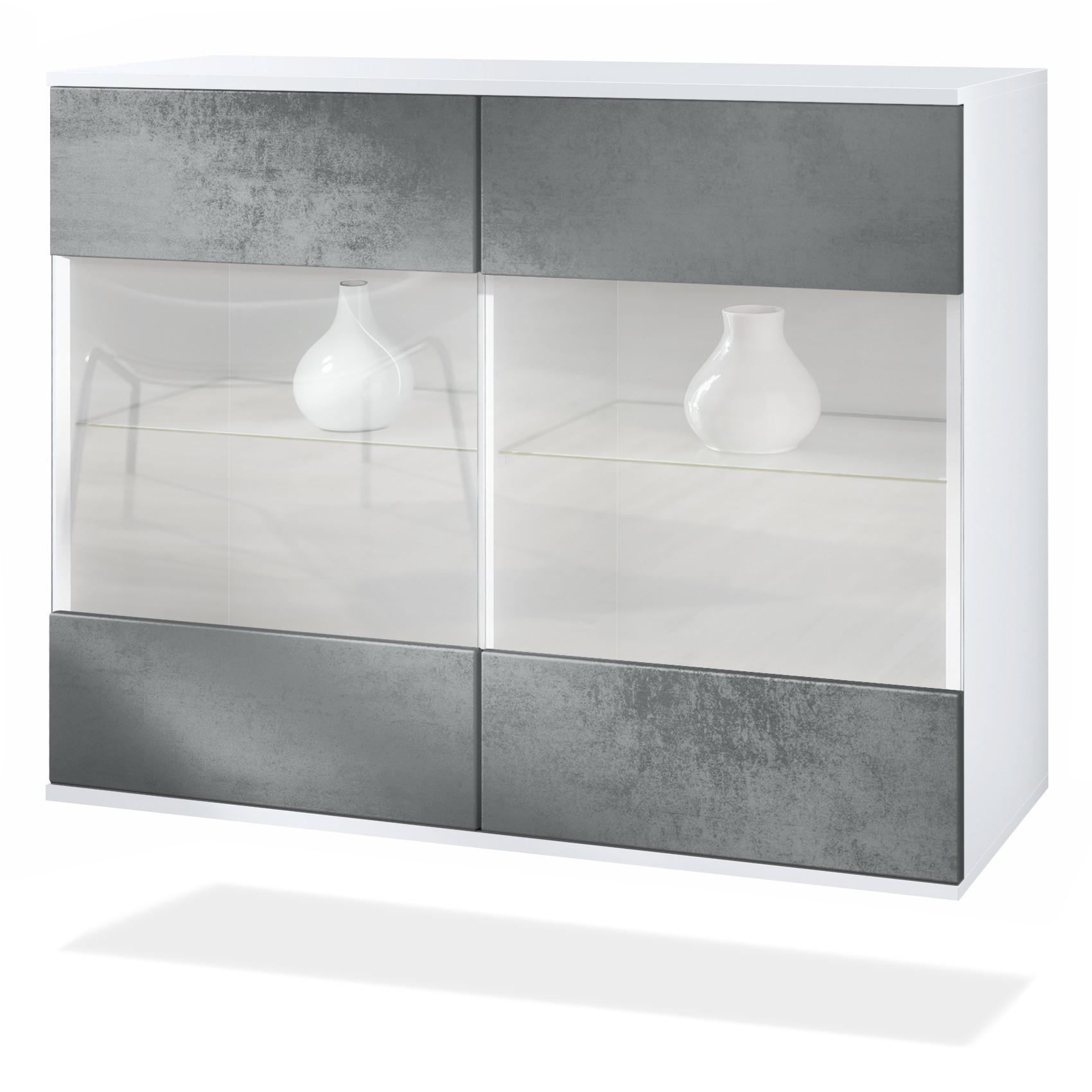 KOMMODE Bari Beton Dunkel Optik - Dunkelgrau, Holzwerkstoff (92.5/73.5/35cm) - Vladon
