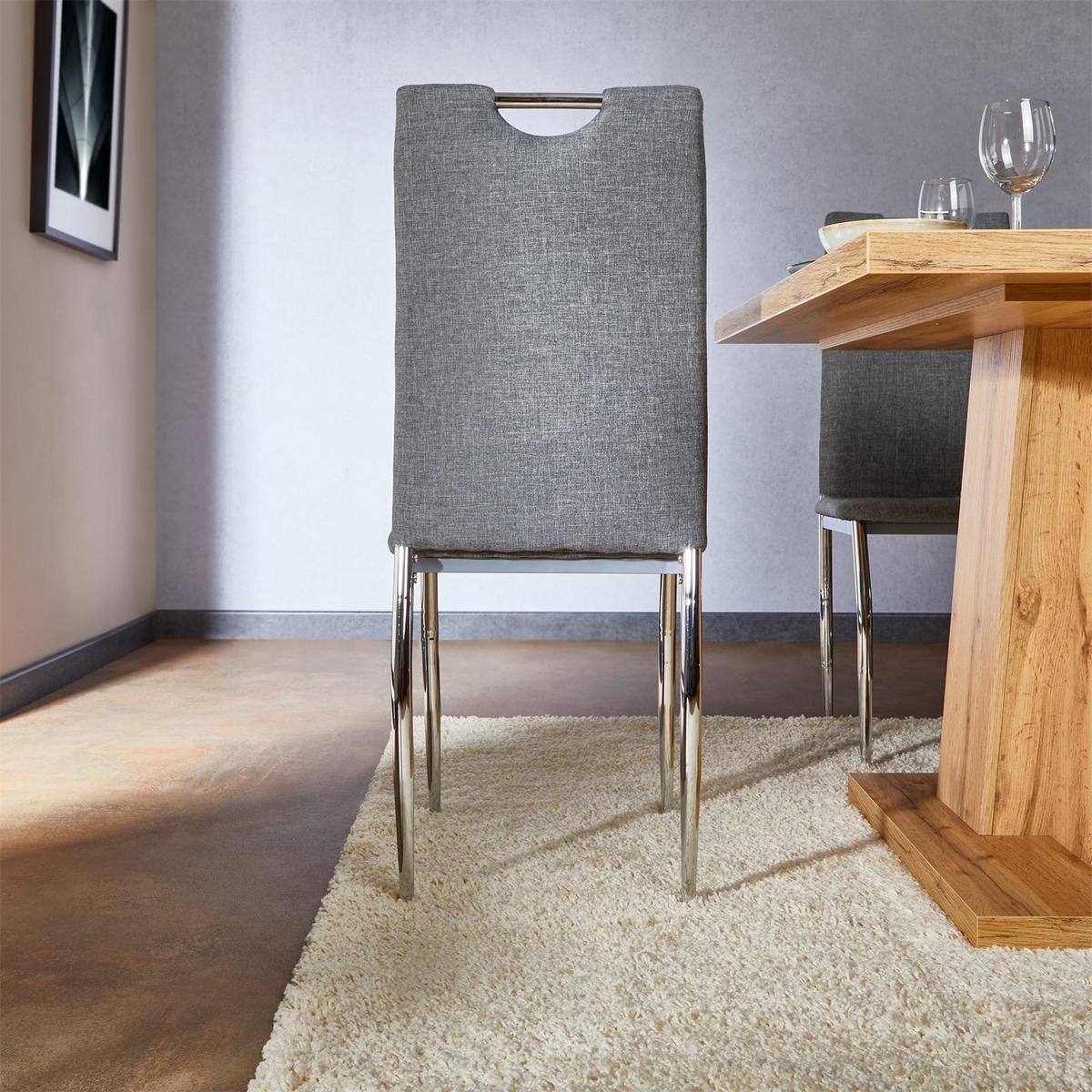ESSZIMMERSTUHL APOLLO 4ER-SET - Grau, Textil/Metall (44/98/52cm) - IDIMEX