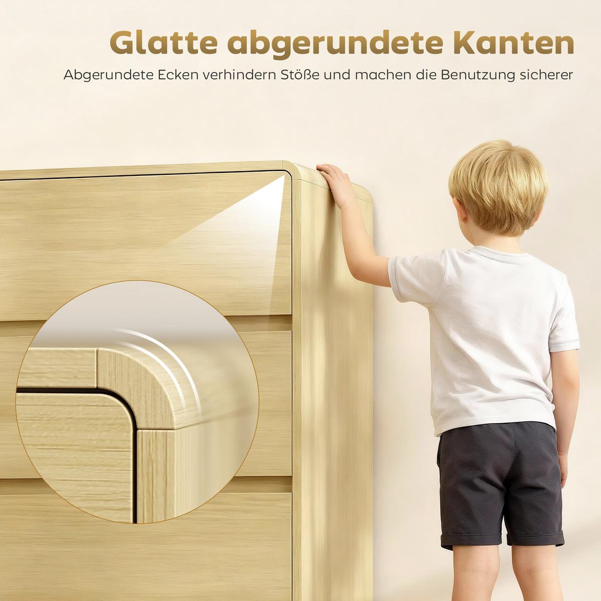 SIDEBOARD MDF Naturholz - Naturfarben, Holzwerkstoff (38/86/100cm) - HOMCOM