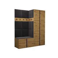 GARDEROBEN-SET Orion III - Anthrazit/Eiche Artisan, Holzwerkstoff/Kunststoff (158/186/46cm) - MIRJAN24