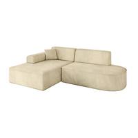 ECKSOFA Ottomane Links IREA-L1-v3 - 232x165x77 cm Beige - Taupe, Holzwerkstoff/Textil (232/165cm) - ALTDECOR
