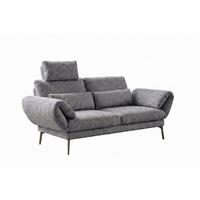 SOFA HOLLY Grau Flachgewebe - Braun/Grau, Textil/Metall (176/90/92cm) - KAWOLA