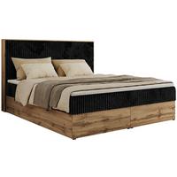 BOXBETT WOOD CLASSIC 160/200 - Schwarz Cord - H4 - Schwarz, Textil (160/200cm) - MKS