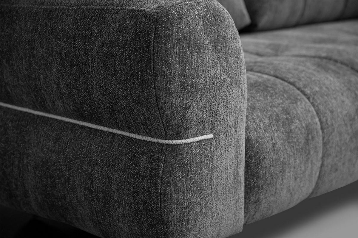 SOFA SALVINI 2,5-Sitzer, graphitfarben - Graphitfarben/Schwarz, Holzwerkstoff/Textil (176/88/99cm) - Wozimo