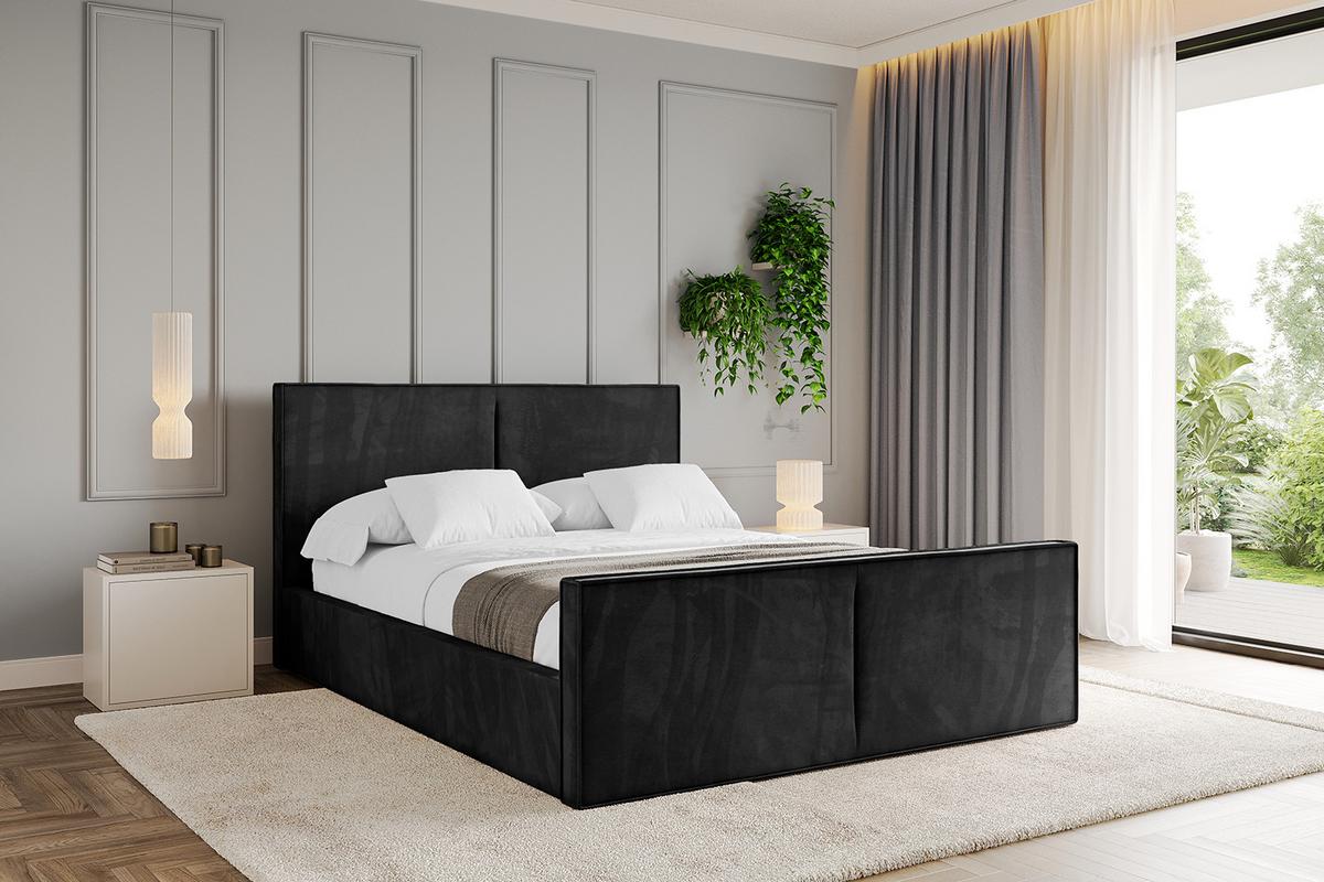 POLSTERBETT mit Bettkasten, Fußteil und Lattenrost, Boxbett ohne Matratze - VANTO-Z 180x200 Schwarz - Schwarz, Holzwerkstoff/Textil (180/200cm) - ALTDECOR