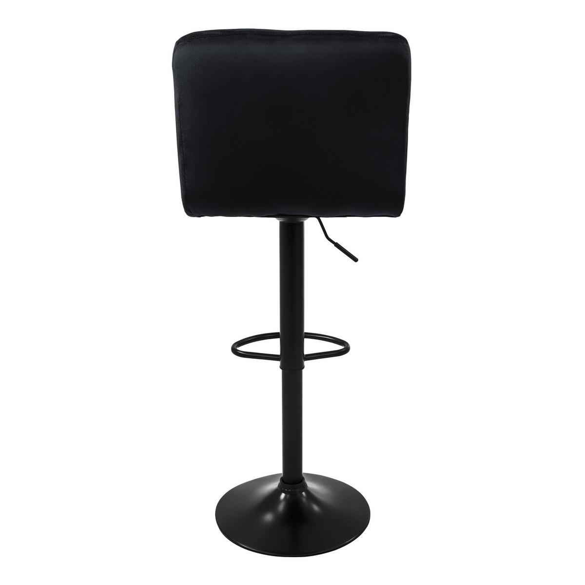 BARHOCKER 2er Set Schwarz aus Samt höhenverstellbar/drehbar - Schwarz, Textil/Metall (50/112/45cm) - ML-DESIGN