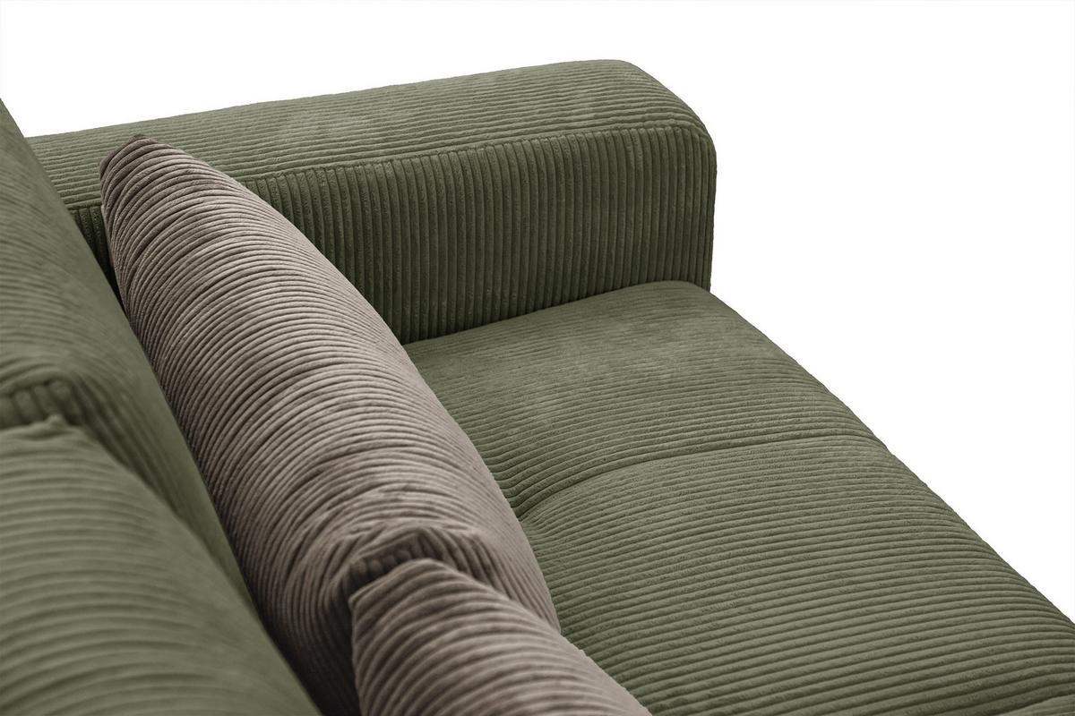 SOFA OLI 3-Sitzer, olivgrün - Olivgrün, Holz/Textil (208/91/108cm) - Wozimo