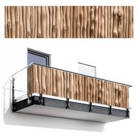 BALKON-SICHTSCHUTZ Holz - Stiel - Hellbraun Deko XXL 500x130 cm - Ahornfarben, Kunststoff (500/130cm) - MuchoWow