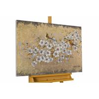ACRYLBILD HANDGEMALT 80/60 cm - Weiß, Holz/Textil (80/60cm) - KUNSTLOFT